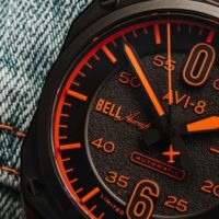 Black AVI-8 Watch with Orange Accents